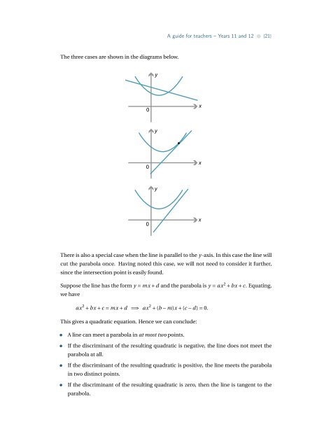 Quadratics - the Australian Mathematical Sciences Institute