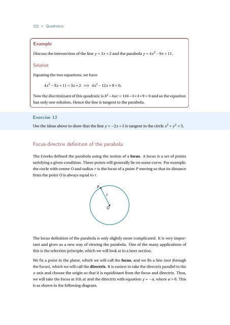 Quadratics - the Australian Mathematical Sciences Institute