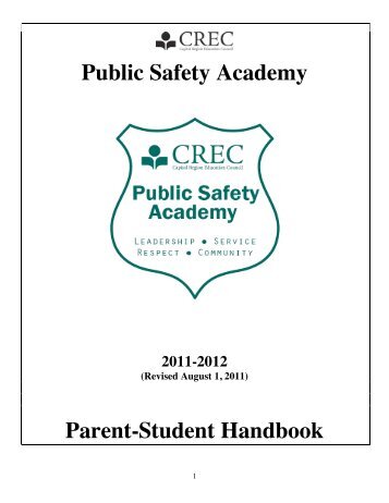 Public Safety Academy Parent-Student Handbook - CREC Schools