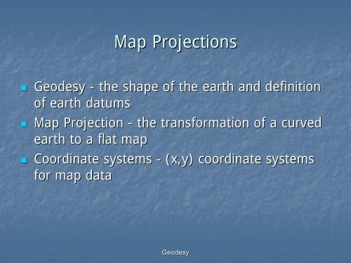 Map Projection In Geodesy Projections