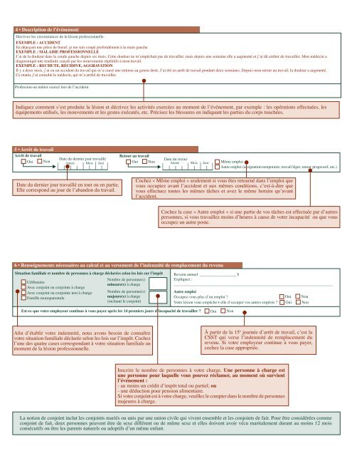 formulaire Â« RÃ©clamation du travailleur