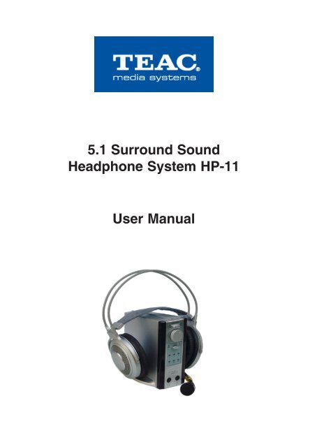 5.1 Surround Sound Headphone System HP-11 User Manual