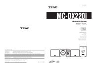 Micro Hi-Fi System OWNER'S MANUAL MC ... - TEAC Europe GmbH