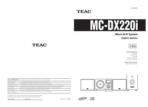Micro Hi-Fi System OWNER'S MANUAL MC 
