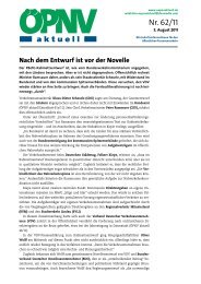 Nach dem Entwurf ist vor der Novelle - Ã–PNV aktuell