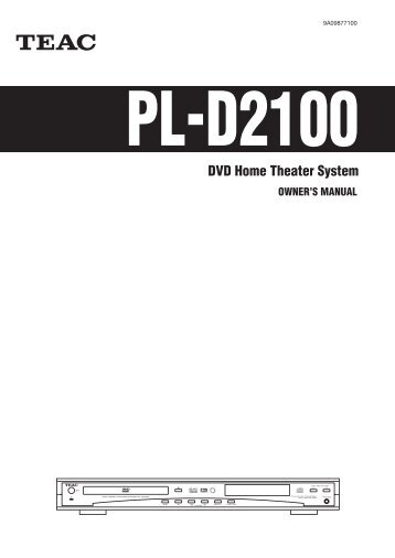 PL-D2100 DVD Home Theater System - TEAC Europe GmbH