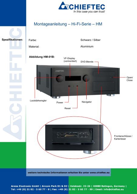 Montageanleitung â â Hi-Fi-Serie â HM - Chieftec