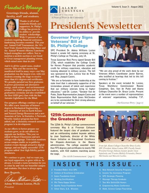 President's Newsletter - Alamo Colleges