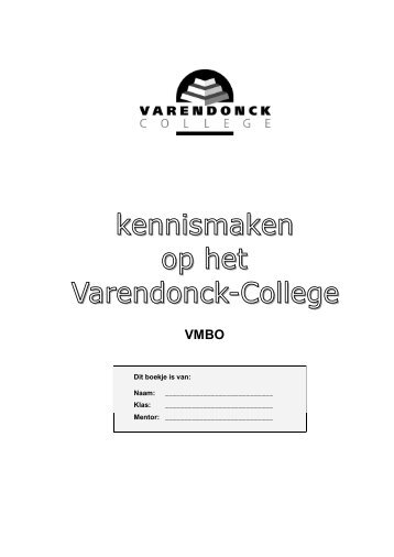 Kennismakingsboekje VMBO - Varendonck College