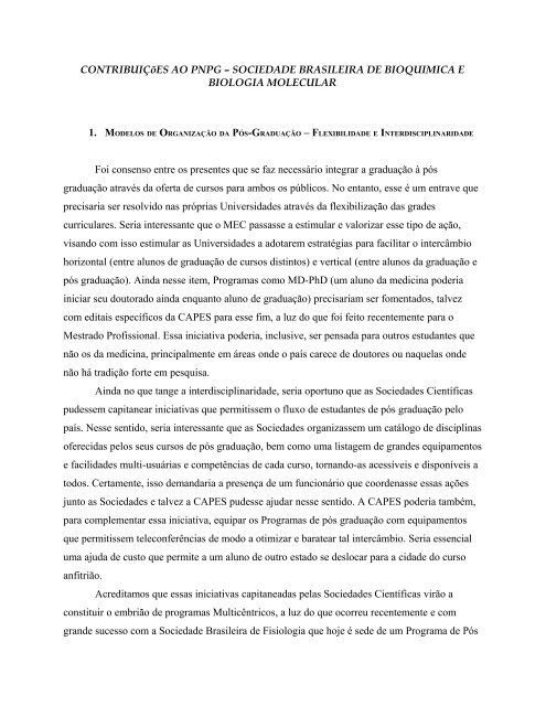 Sociedade Brasileira de Bioquímica e Biologia Molecular - FOPROP