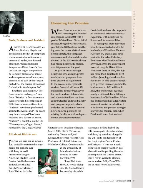 Wake Forest Magazine, September 2004 - Past Issues - Wake ...