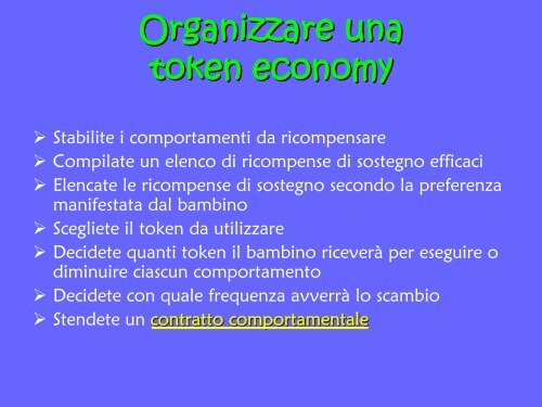 Token economy - USP di Piacenza