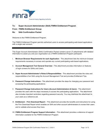 SAA Confirmation Packet - finra