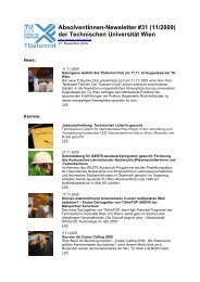 AbsolventInnen-Newsletter #31 (11/2009) der ... - TUalumni