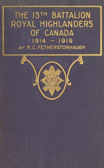 The 13th Battalion Royal Highlanders Of Canada Electric Scotland