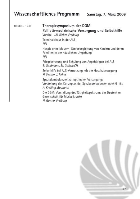 Wissenschaftliches Programm