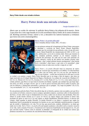 Harry Potter desde una mirada cristiana - Organización Católica ...