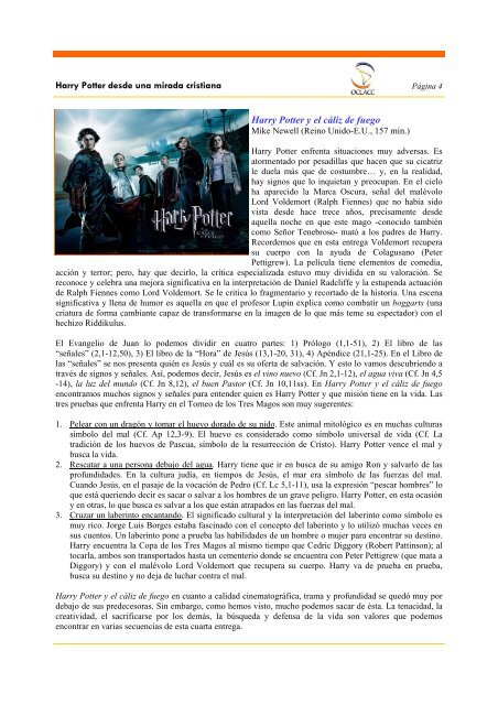 Harry Potter desde una mirada cristiana - Organización Católica ...