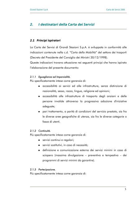 Carta dei Servizi GrandiStazioni (.pdf 494 KB ) - Grandi Stazioni S.p.A.