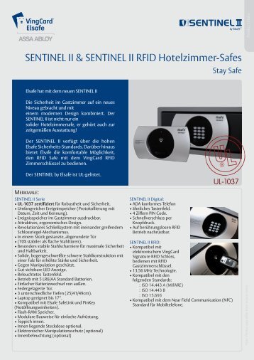 Sentinel II_Datasheet_German_July12.pdf - VingCard Elsafe