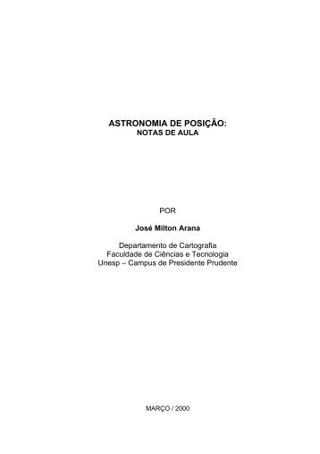 ASTRONOMIA DE POSIÃÃO: - UNESP