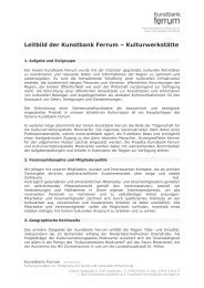 Leitbild der Kunstbank Ferrum â KulturwerkstÃ¤tte - kulturmanager.at