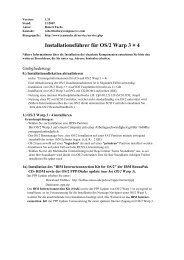 Installationsführer für OS/2 Warp 3 + 4 - Team OS/2 Ruhr eV