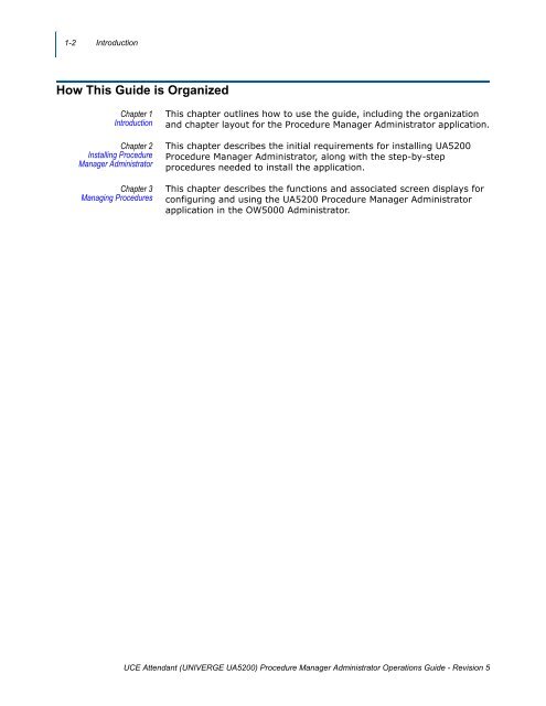 UA5200 Procedure Manager Administrator Operations Guide - NEC ...
