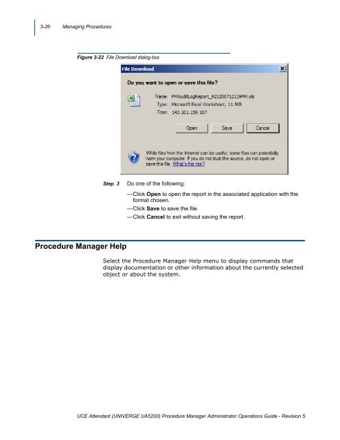 UA5200 Procedure Manager Administrator Operations Guide - NEC ...