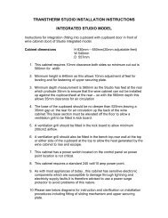 transtherm studio installation instructions - Vintec and Transtherm