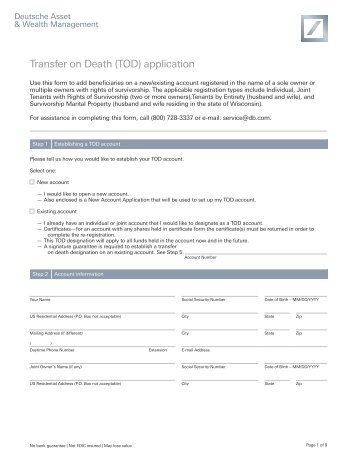 Transfer on Death (TOD) - DWS Investments