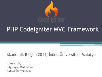 PHP CodeIgniter MVC Framework - Akademik BiliÅim KonferanslarÄ±