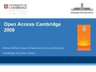 Presentation - Cambridge University Library