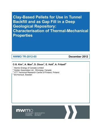 Clay-Based Pellets for Use in Tunnel Backfill and as Gap Fill in a ...