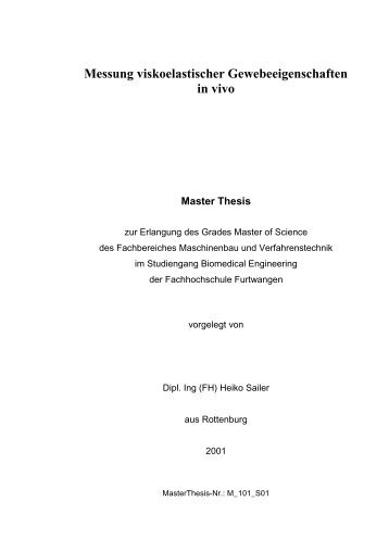 Master Thesis von Heiko Sailer - Experimentelle Minimal Invasive ...