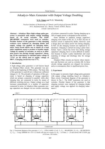 Arkadyev-Marx Generator with Output Voltage Doubling