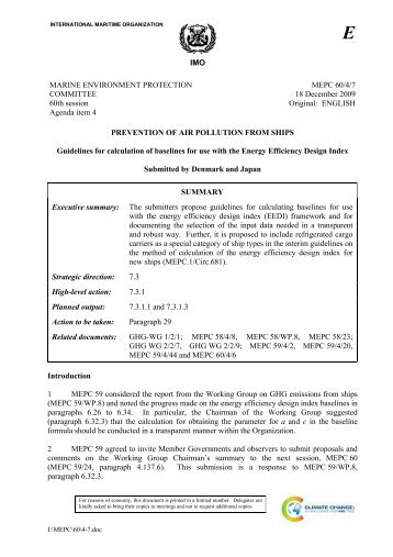 IMO MARINE ENVIRONMENT PROTECTION COMMITTEE 60th ...