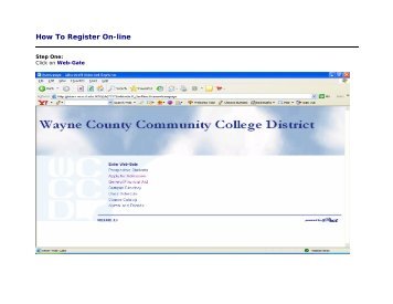 How To Register On-line - Wayne County Community College