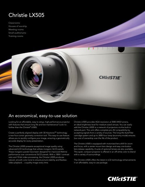 Christie LX505 Brochure - Christie Digital Systems