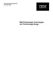 IBM ThinkVantage Technologies and ThinkVantage ... - Tech Data