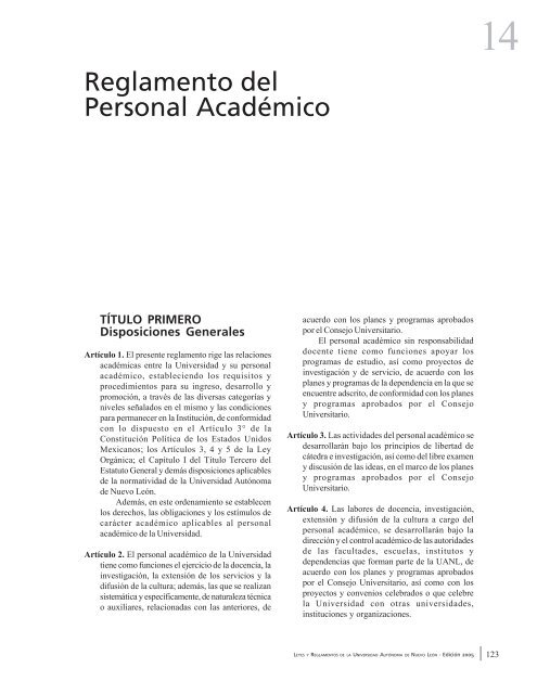 Reglamento del Personal AcadÃ©mico - Universidad AutÃ³noma de ...