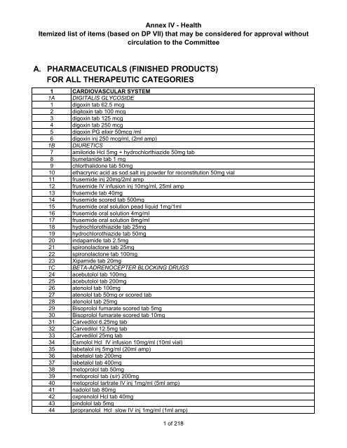 for all therapeutic categories - Iraq Watch