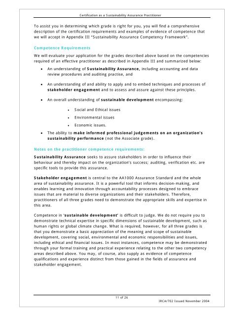 Certification as a Sustainability Assurance Practitioner - AccountAbility