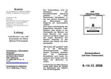 Kosten Leitung - Stift Altenburg