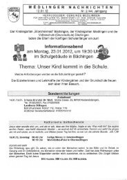 Thema: Unser Kind kommt in die Schule. - Medlingen