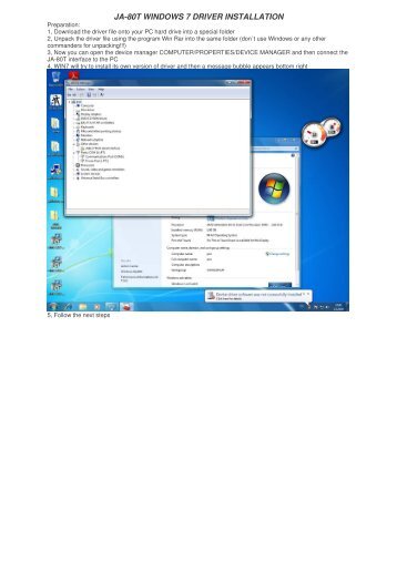 Driver installation guide for Windows 7 - Jablotron