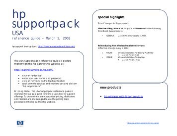 HP â€“ Supportpack Reference Guide - Tech Data