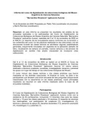 Informe del curso - Museo Argentino de Ciencias Naturales