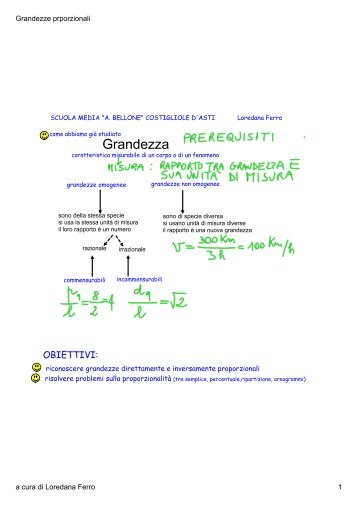 pdf-grandezze proporzionali - Matematicaweb.it