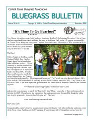 BLUEGRASS BULLETIN - Central Texas Bluegrass Association